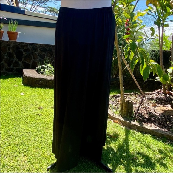 Eileen Fisher Dresses & Skirts - NWT Eileen Fisher Pure Silk Georgette Crepe Black Pleated Maxi Skirt